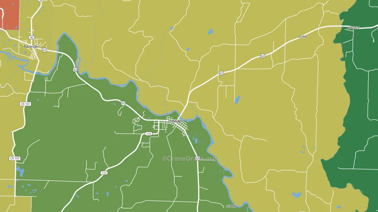 72434, AR Map of Vehicle Theft Rates
