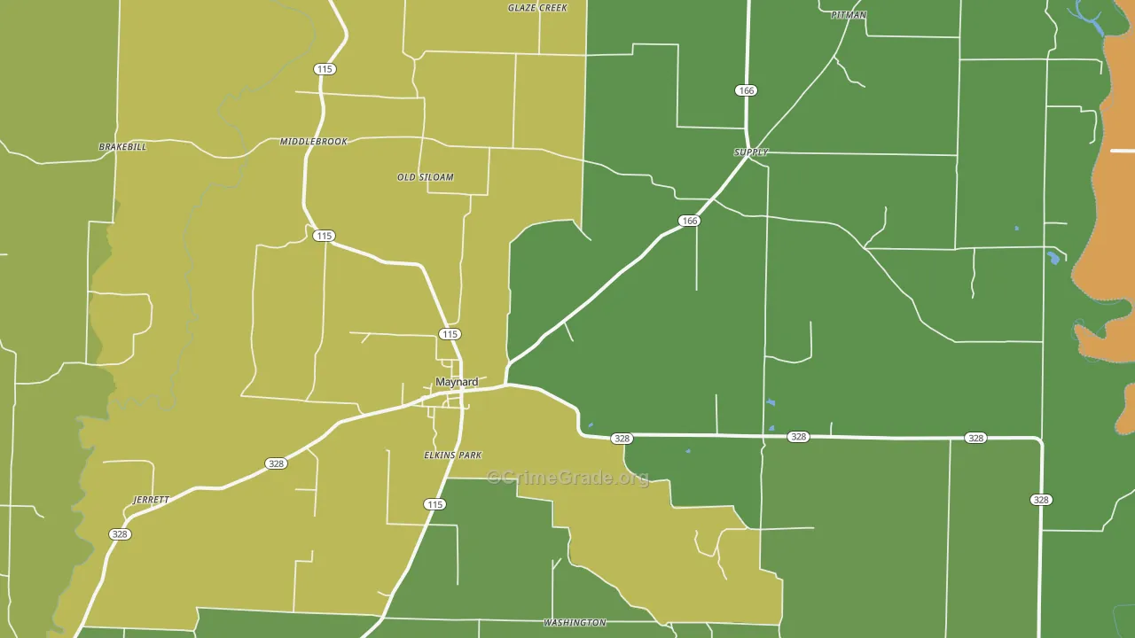 72444, AR Map of Vehicle Theft Rates