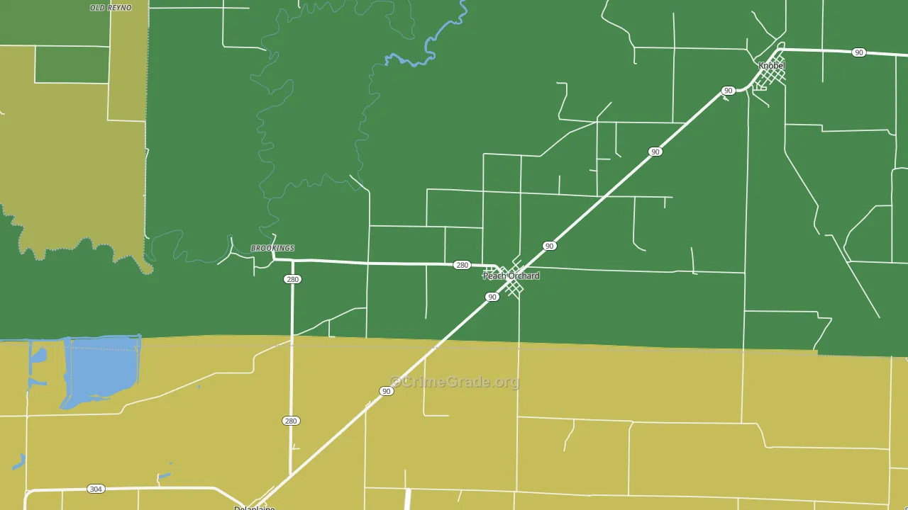72453, AR Map of Vehicle Theft Rates