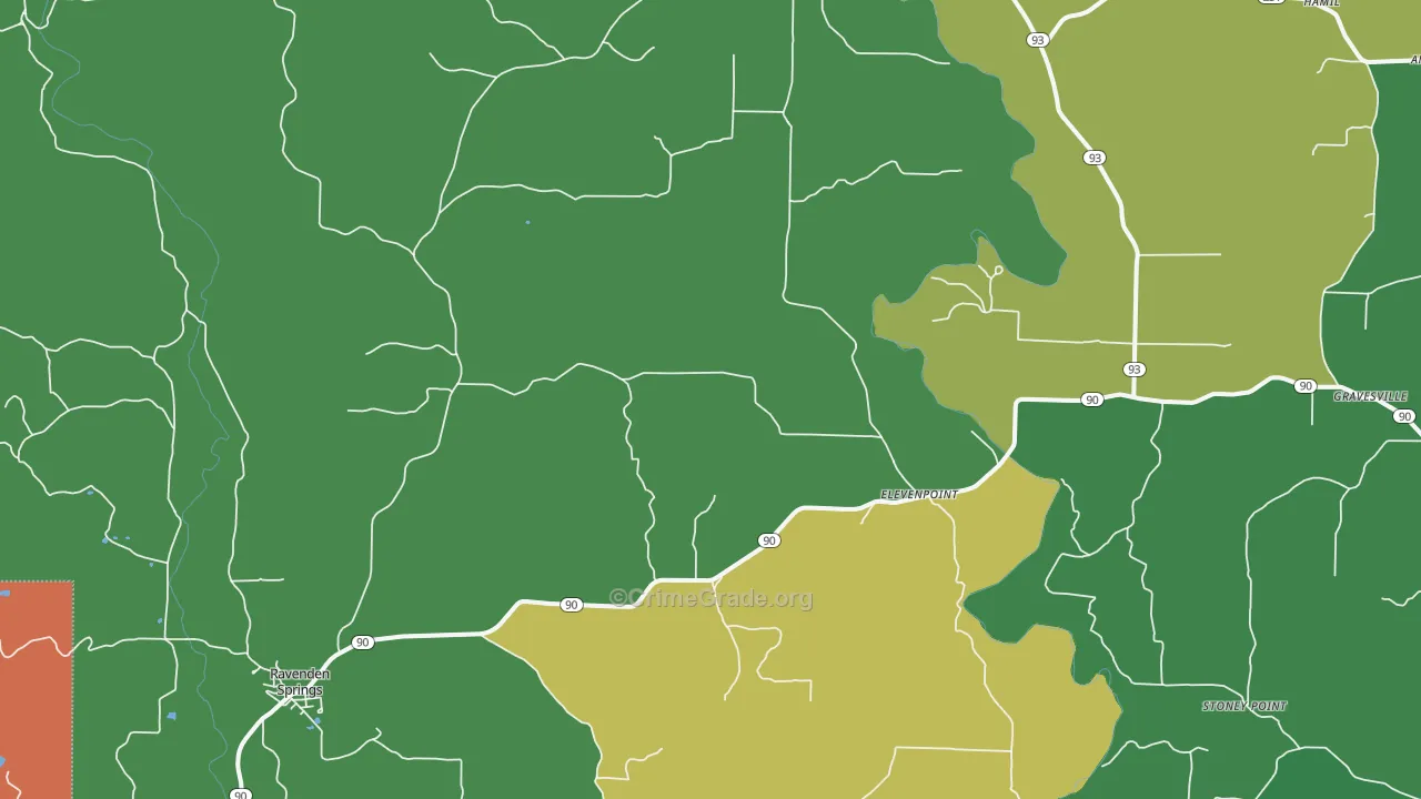 72460, AR Map of Vehicle Theft Rates