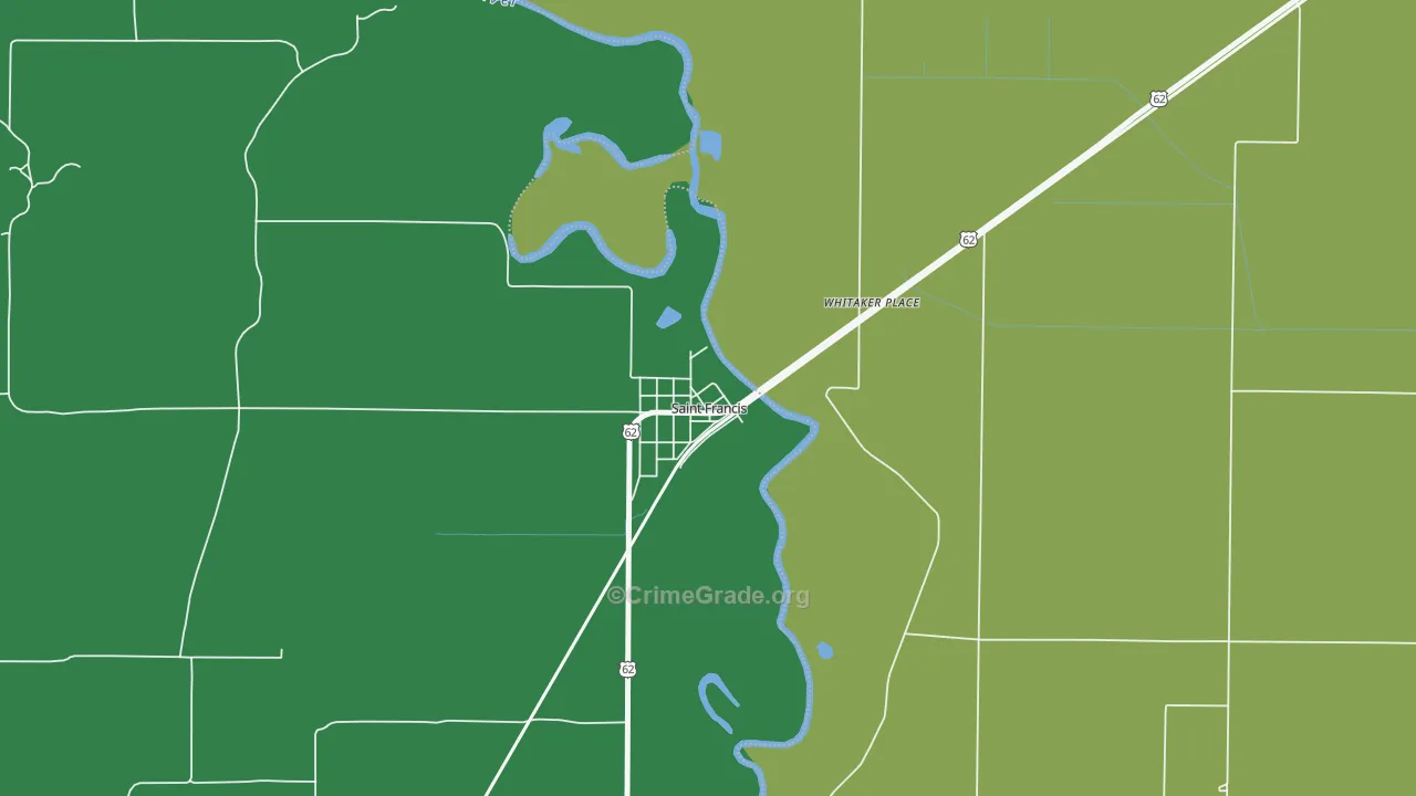 72464, AR Map of Vehicle Theft Rates