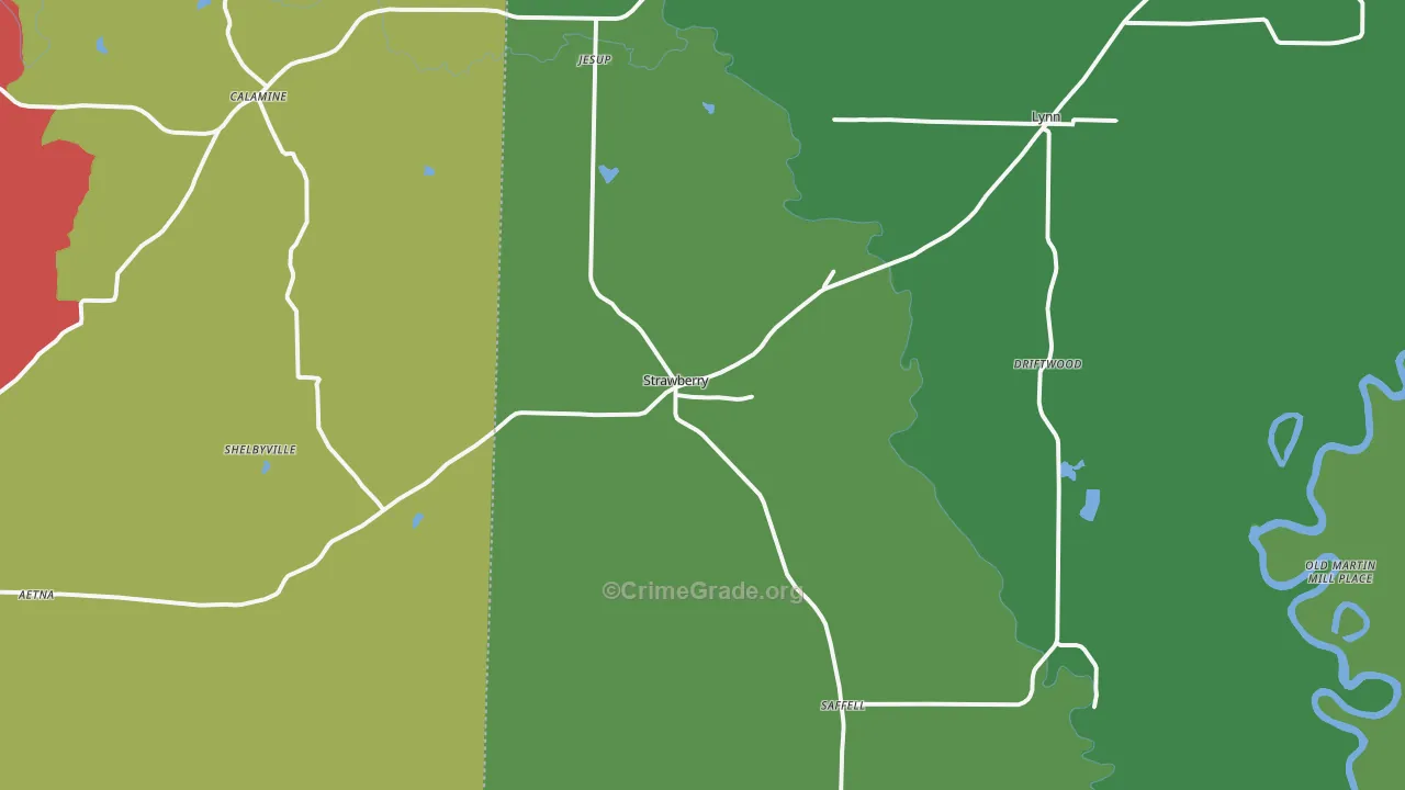 72469, AR Map of Vehicle Theft Rates