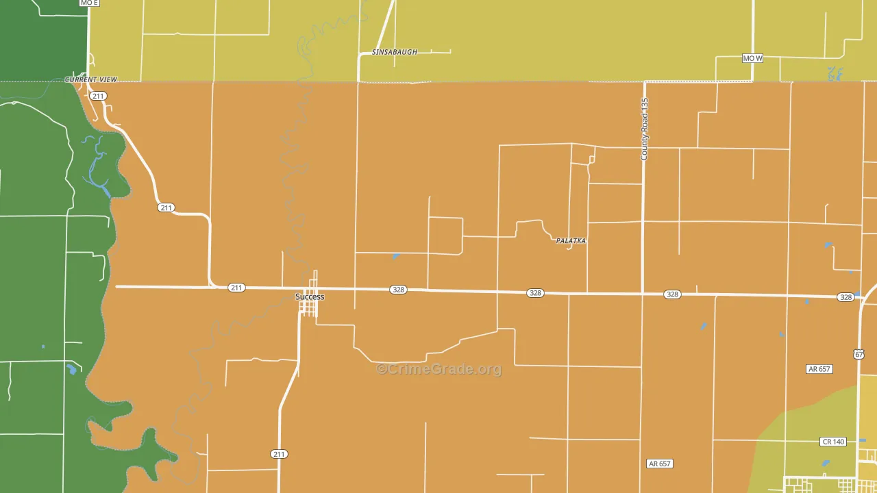 72470, AR Map of Vehicle Theft Rates