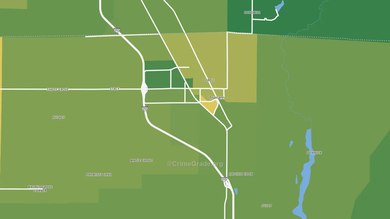 72472, AR Map of Vehicle Theft Rates