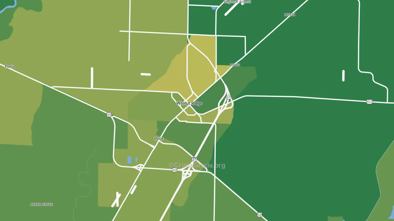 72476, AR Map of Vehicle Theft Rates