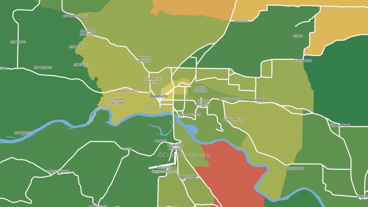 72501, AR Map of Vehicle Theft Rates