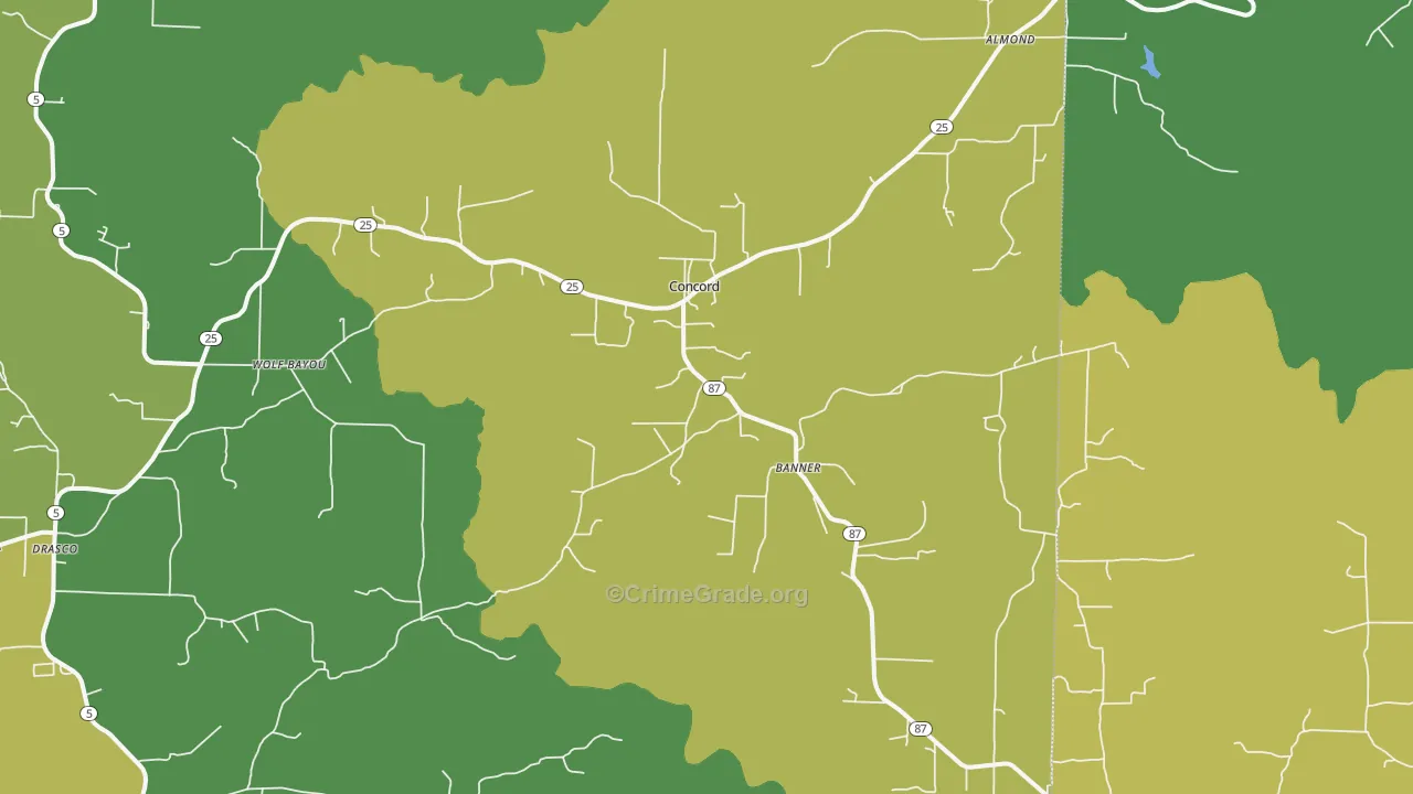 72523, AR Map of Vehicle Theft Rates