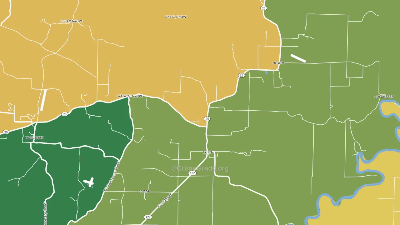 72524, AR Map of Vehicle Theft Rates