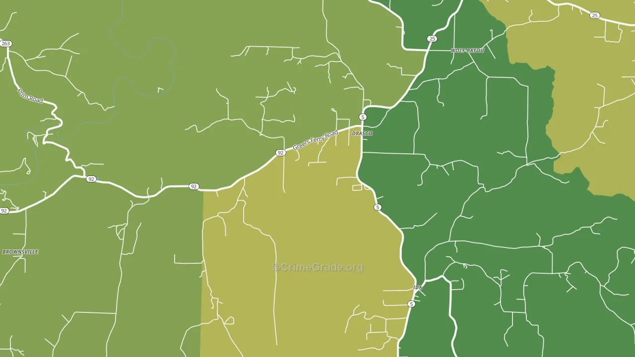 72530, AR Map of Vehicle Theft Rates