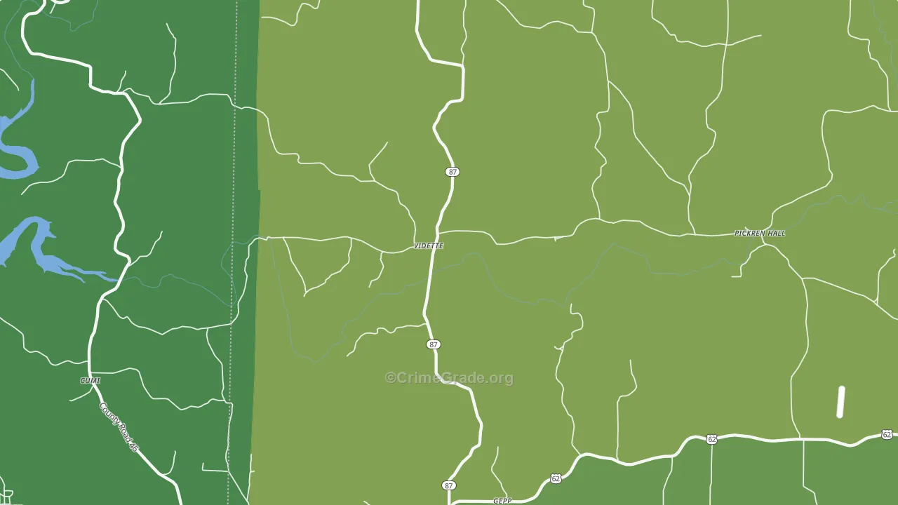 72538, AR Map of Vehicle Theft Rates