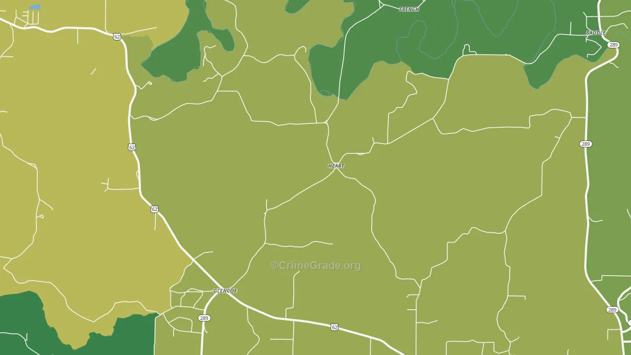 72539, AR Map of Vehicle Theft Rates