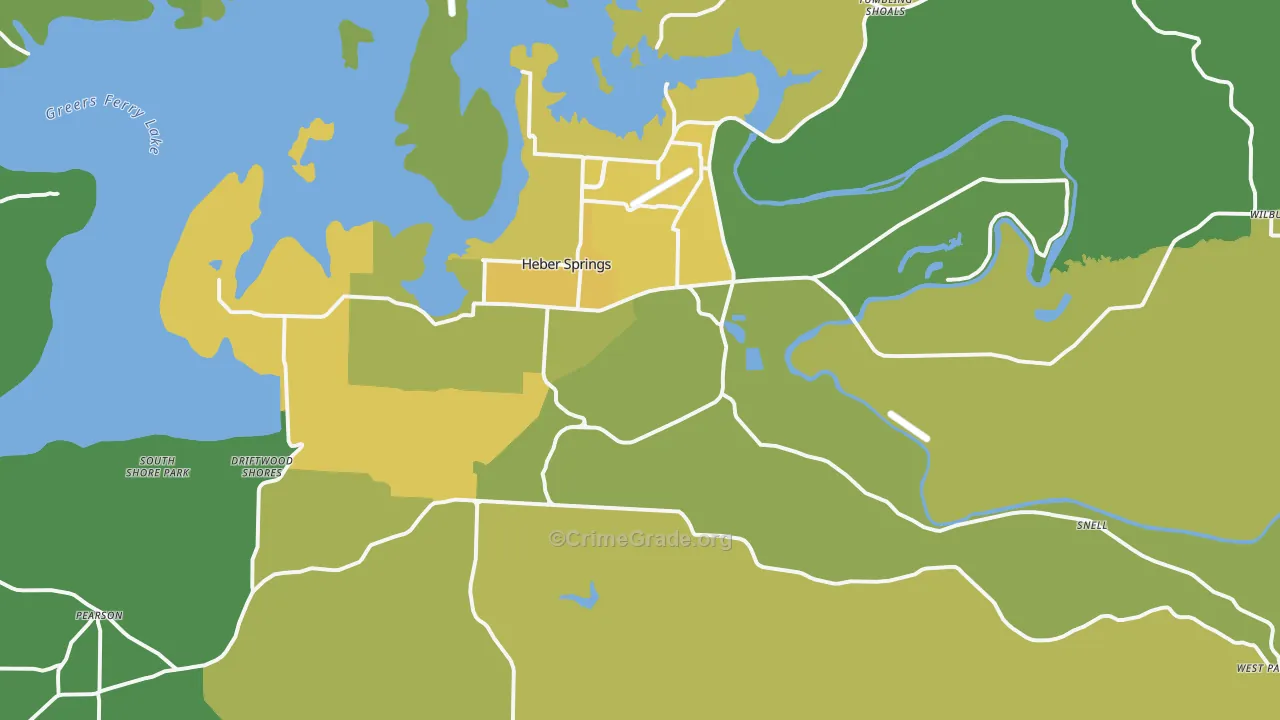 72543, AR Map of Vehicle Theft Rates