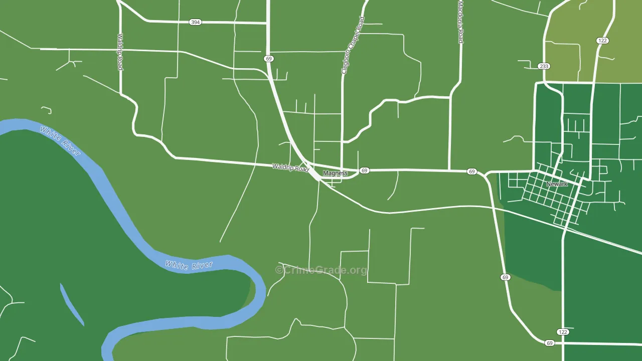 72553, AR Map of Vehicle Theft Rates