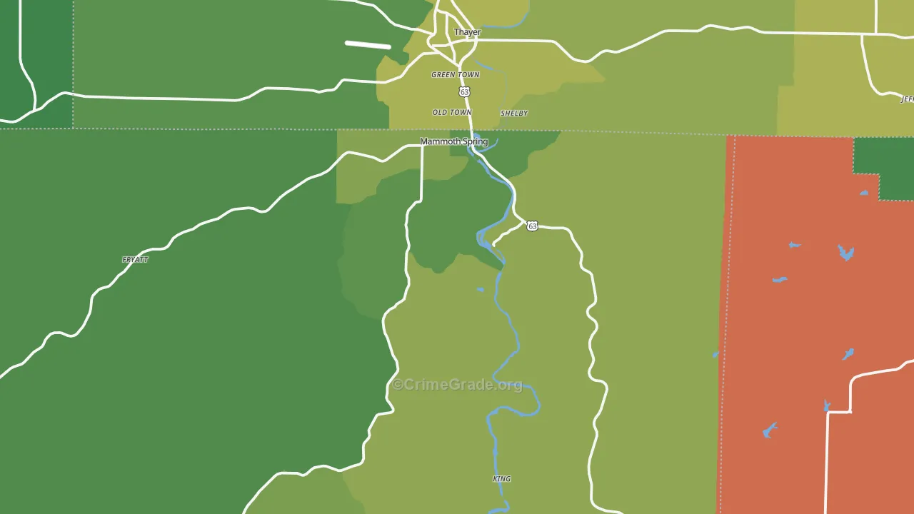 72554, AR Map of Vehicle Theft Rates