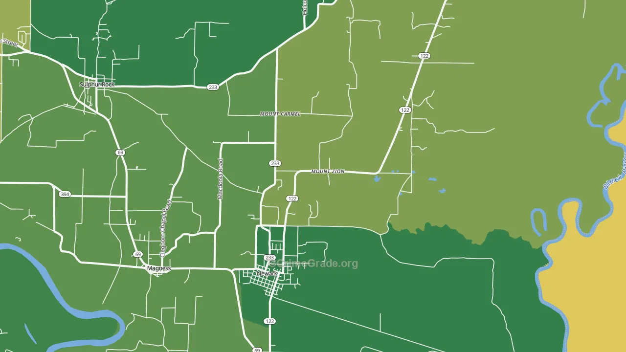 72562, AR Map of Vehicle Theft Rates