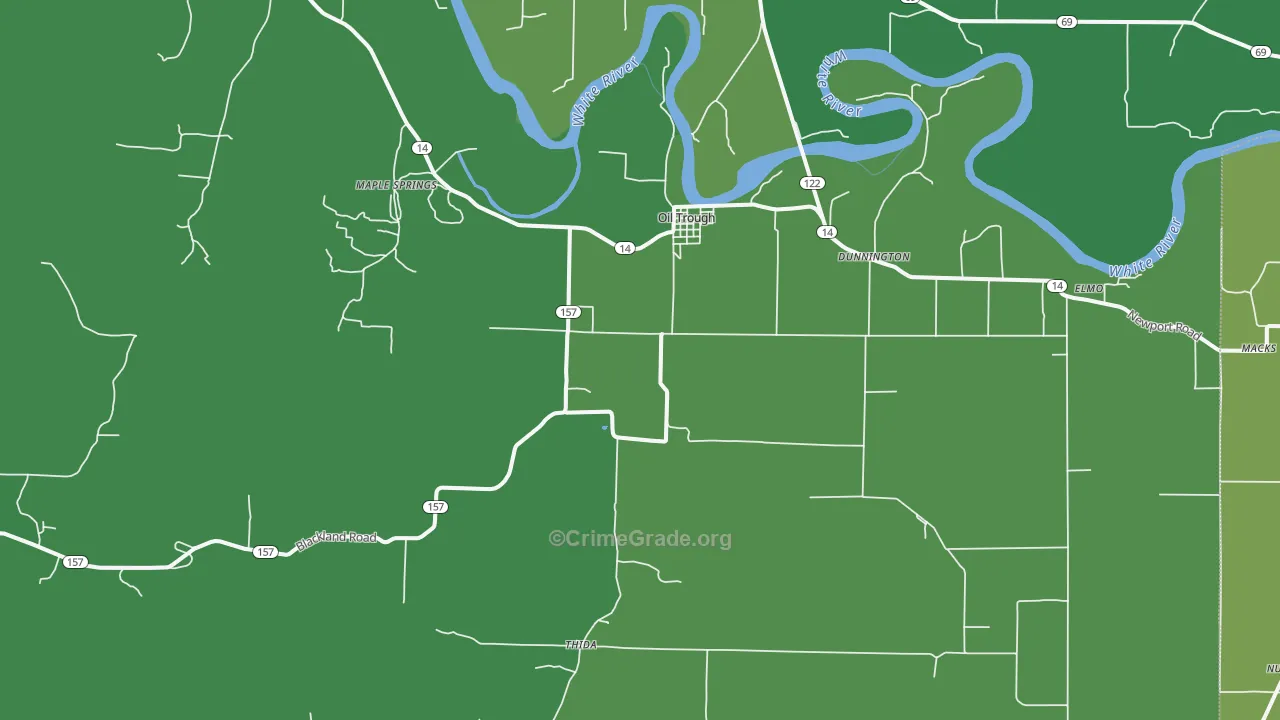 72564, AR Map of Vehicle Theft Rates