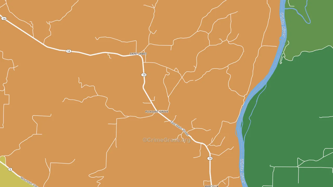 72567, AR Map of Vehicle Theft Rates