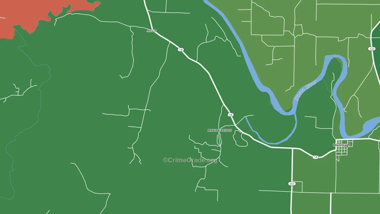 72571, AR Map of Vehicle Theft Rates