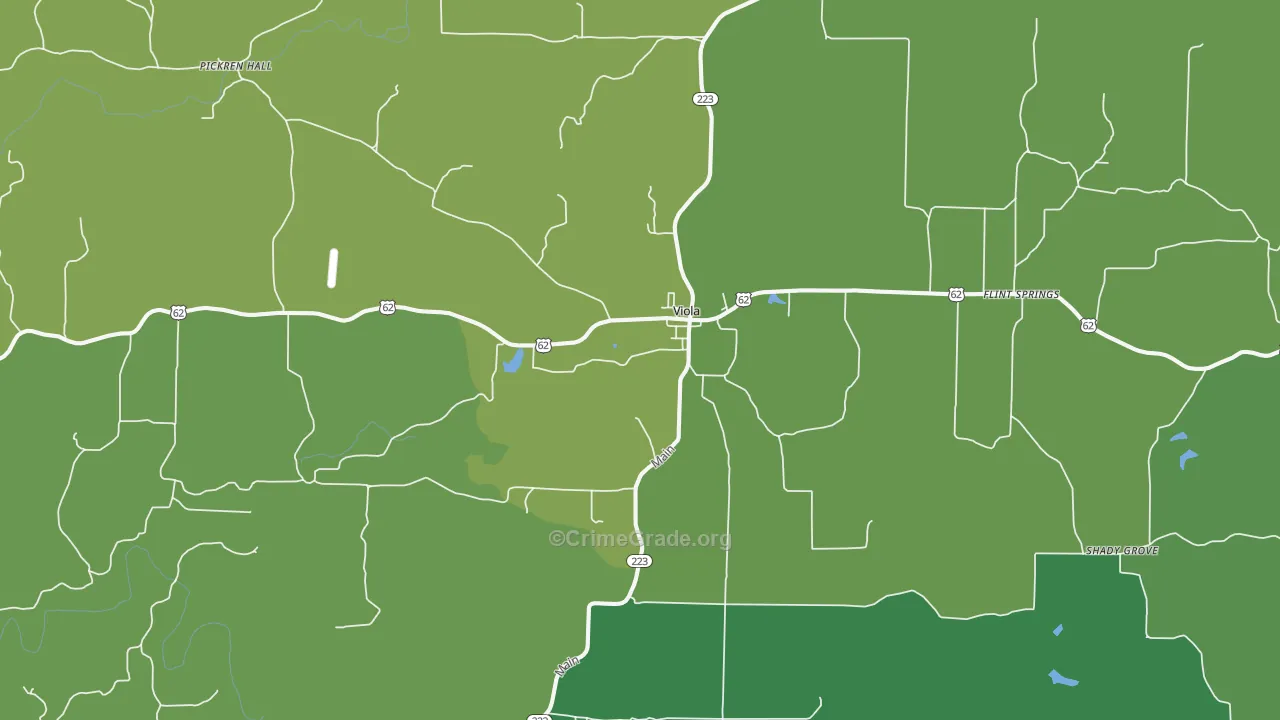 72583, AR Map of Vehicle Theft Rates