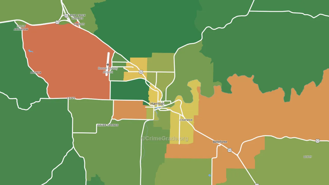 72601, AR Map of Vehicle Theft Rates