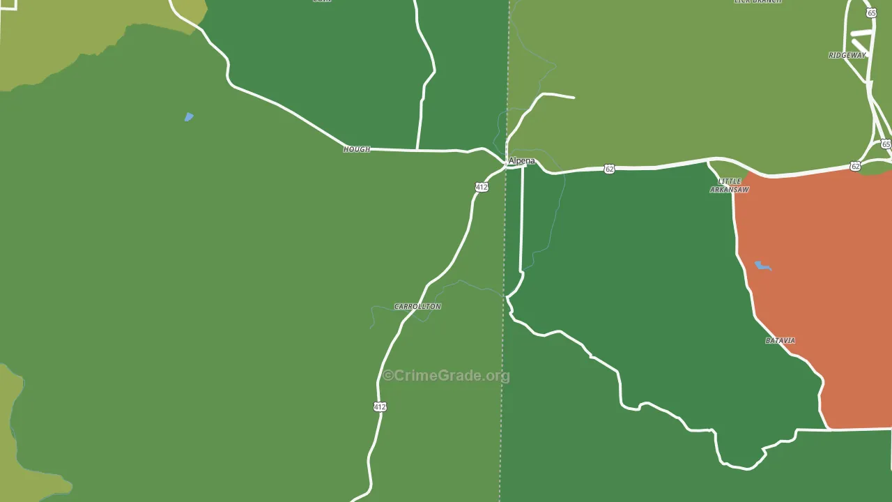 72611, AR Map of Vehicle Theft Rates