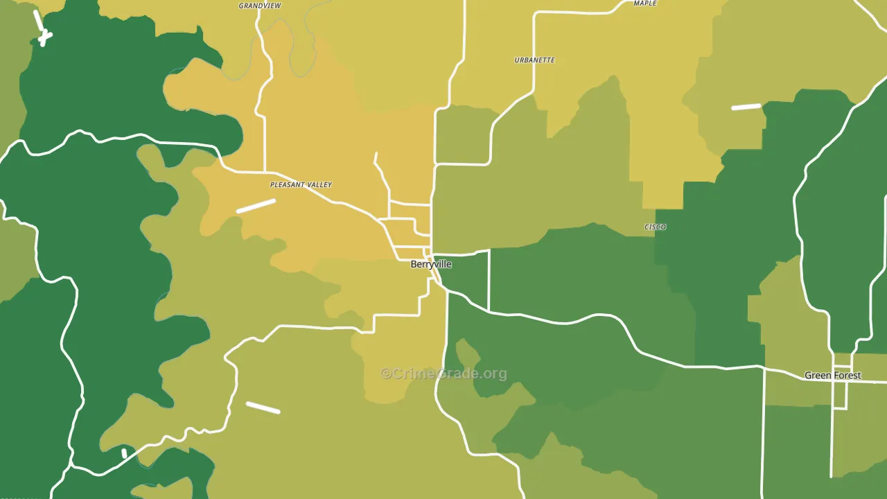 72616, AR Map of Vehicle Theft Rates