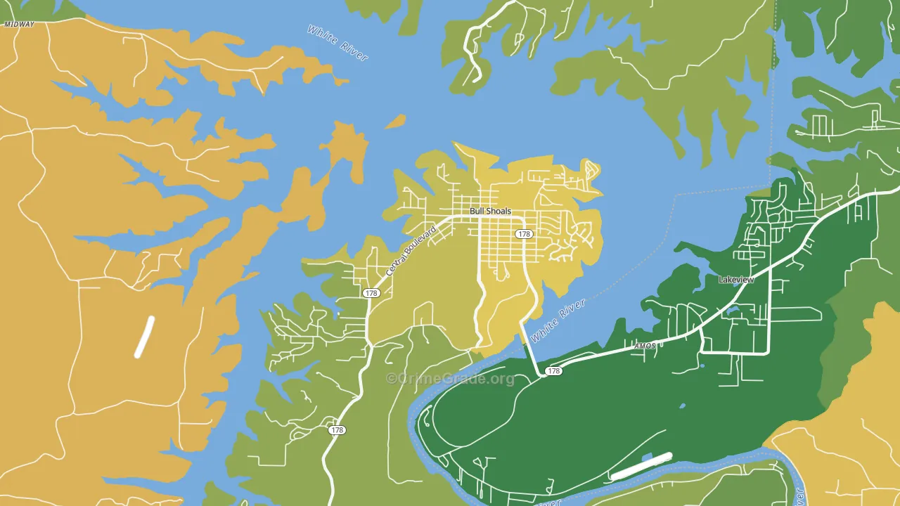 72619, AR Map of Vehicle Theft Rates