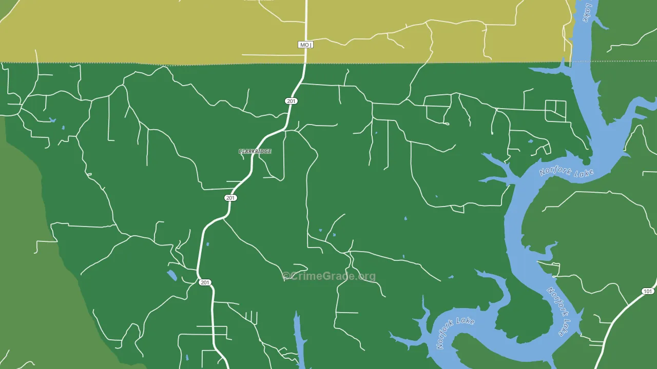 72623, AR Map of Vehicle Theft Rates