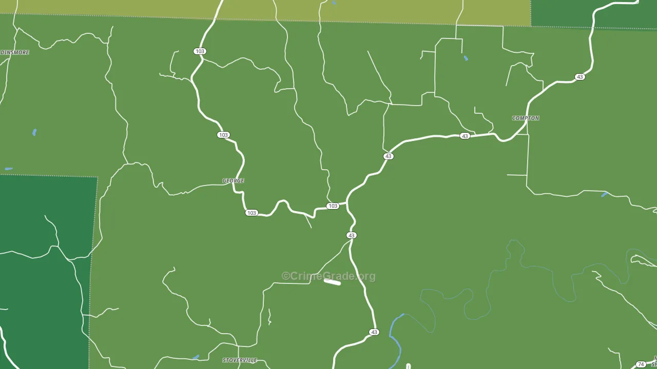 72624, AR Map of Vehicle Theft Rates