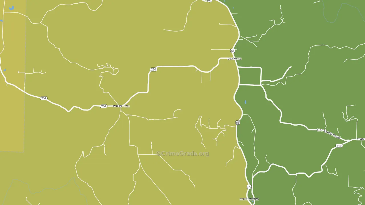 72629, AR Map of Vehicle Theft Rates