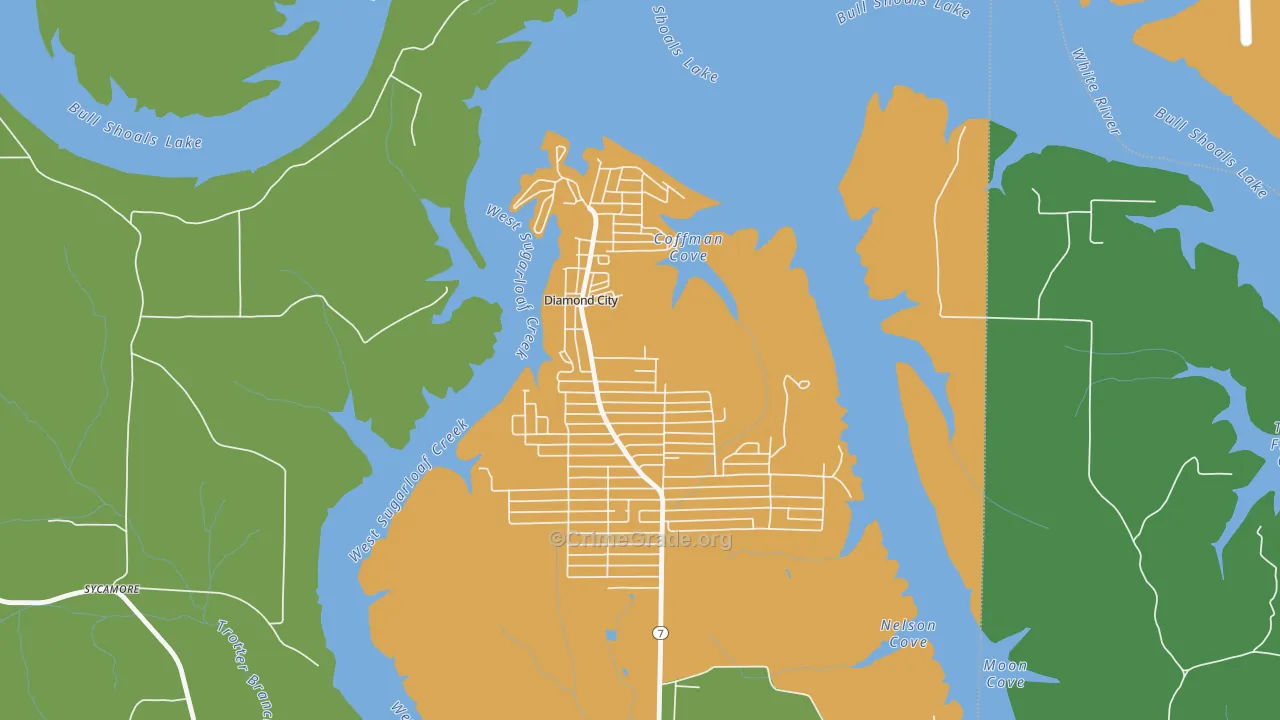 72630, AR Map of Vehicle Theft Rates