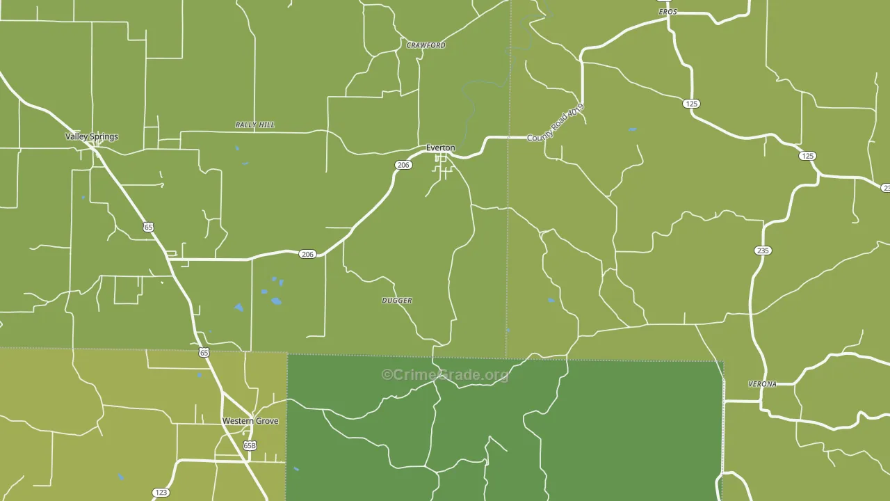 72633, AR Map of Vehicle Theft Rates