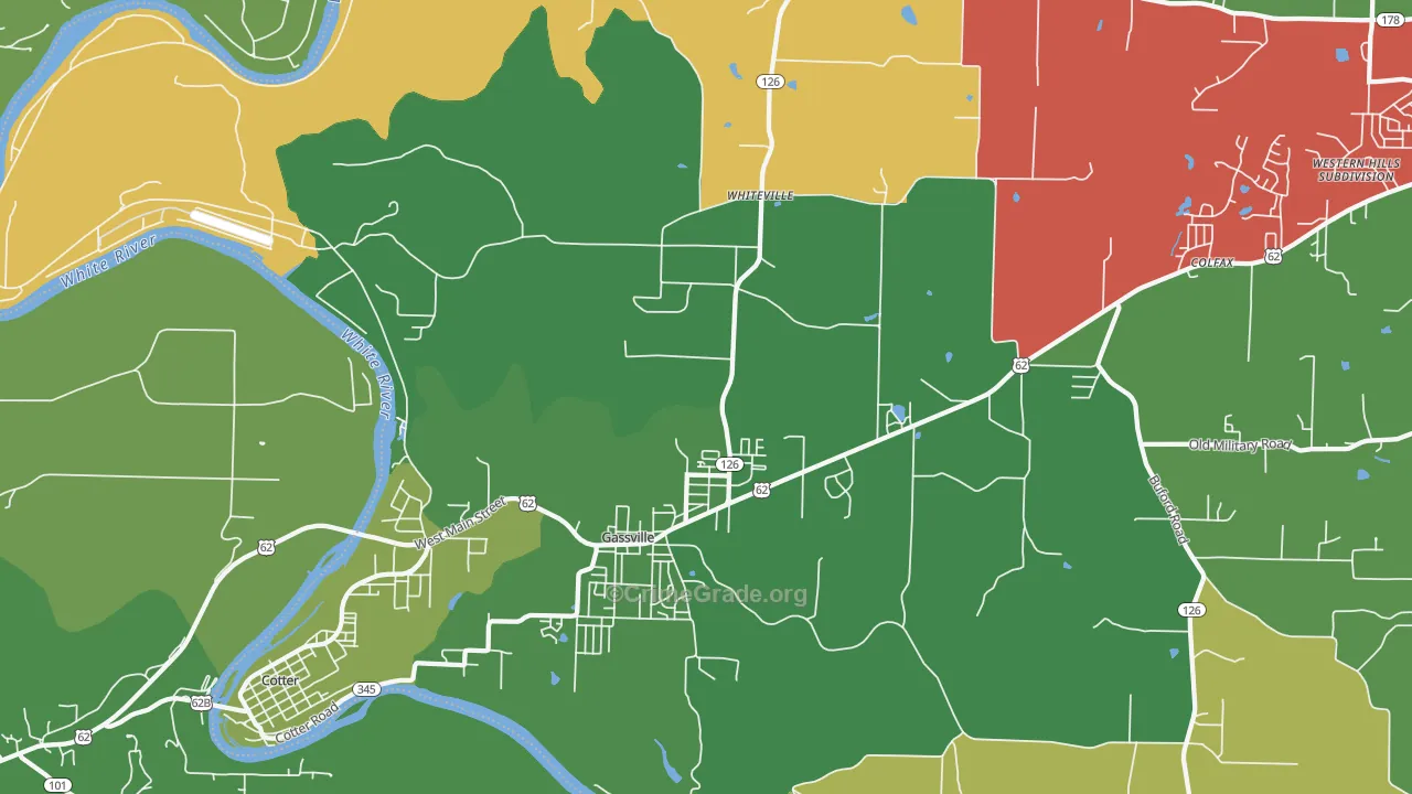 72635, AR Map of Vehicle Theft Rates