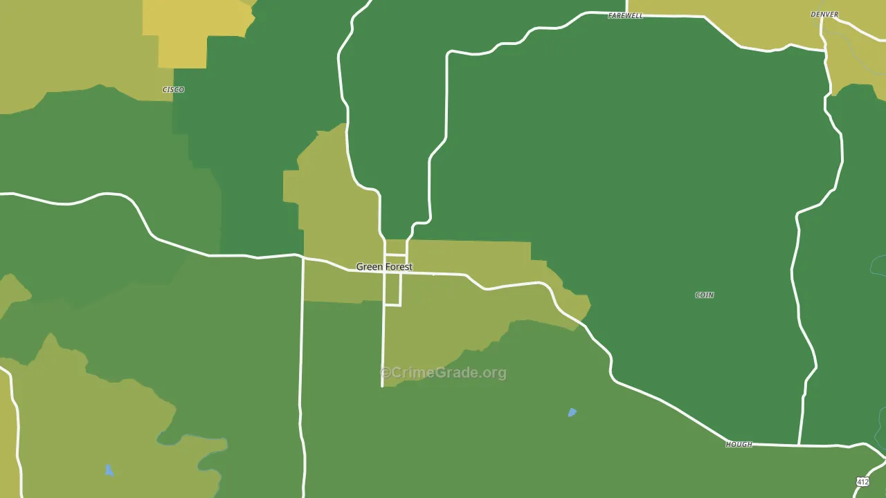 72638, AR Map of Vehicle Theft Rates