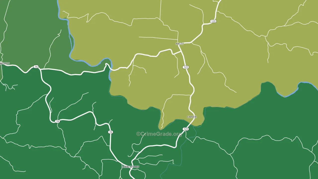 72640, AR Map of Vehicle Theft Rates