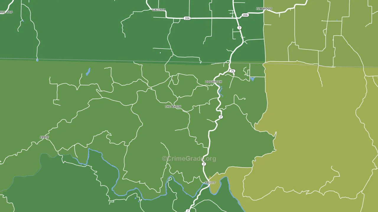72648, AR Map of Vehicle Theft Rates