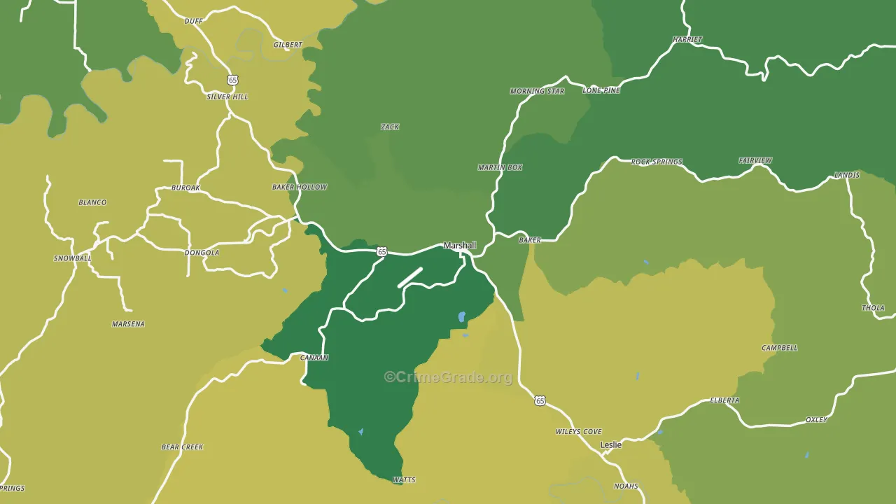 72650, AR Map of Vehicle Theft Rates