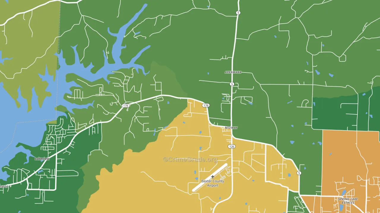 72651, AR Map of Vehicle Theft Rates