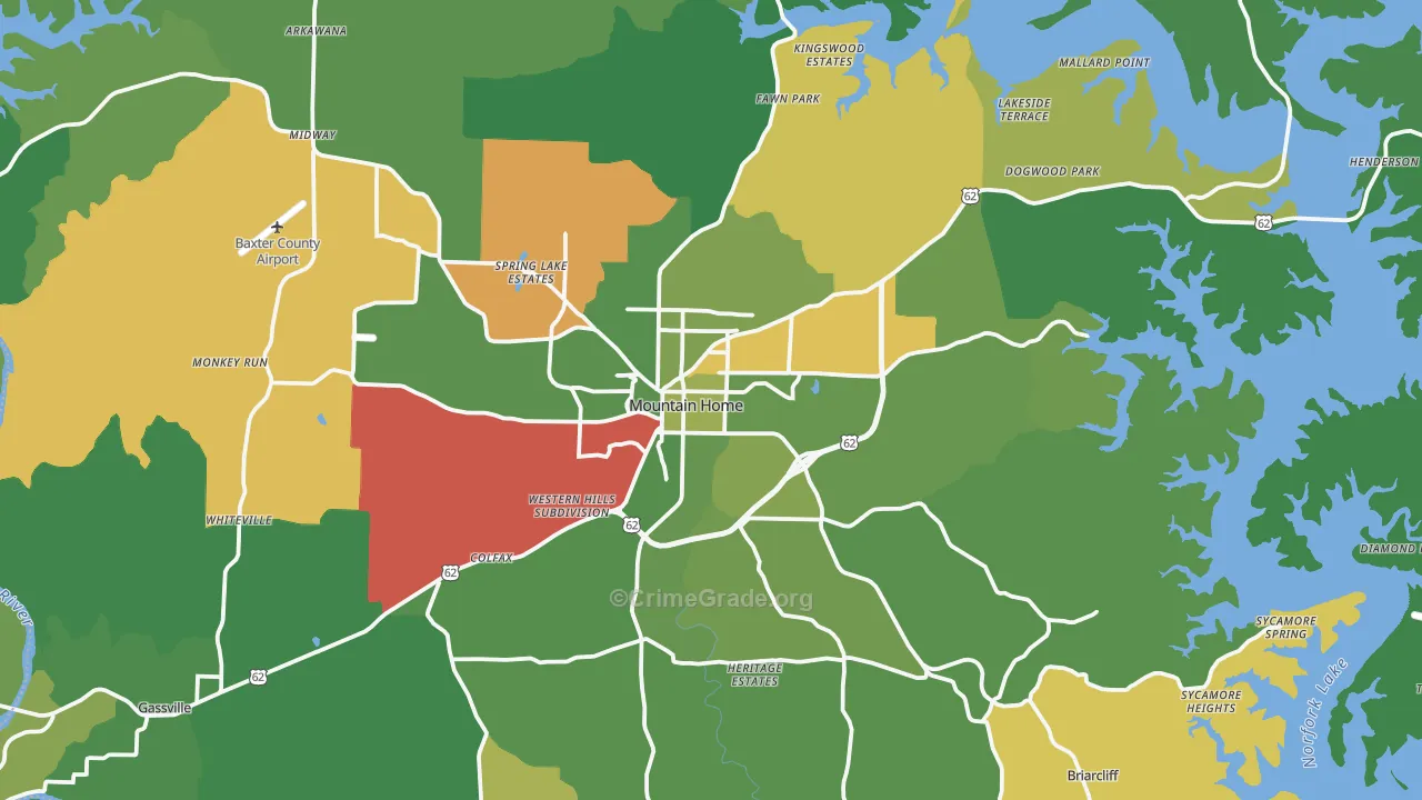 72653, AR Map of Vehicle Theft Rates