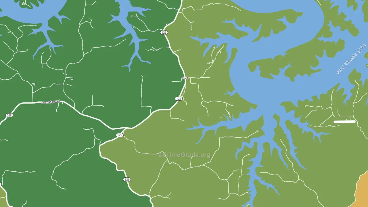 72668, AR Map of Vehicle Theft Rates