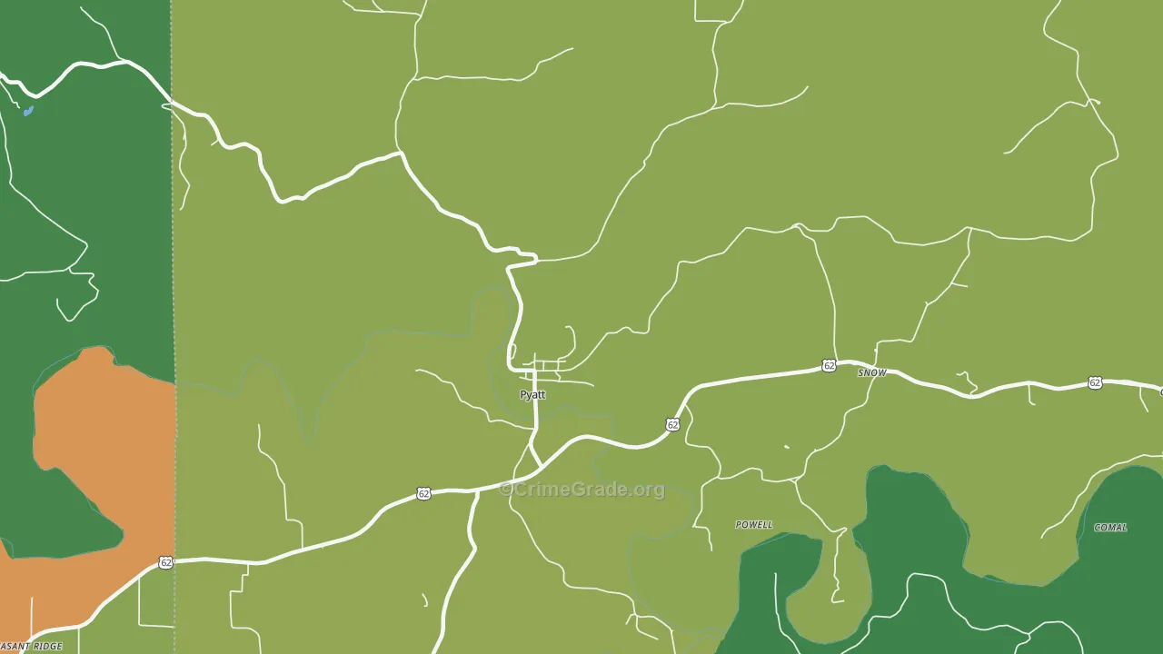72672, AR Map of Vehicle Theft Rates
