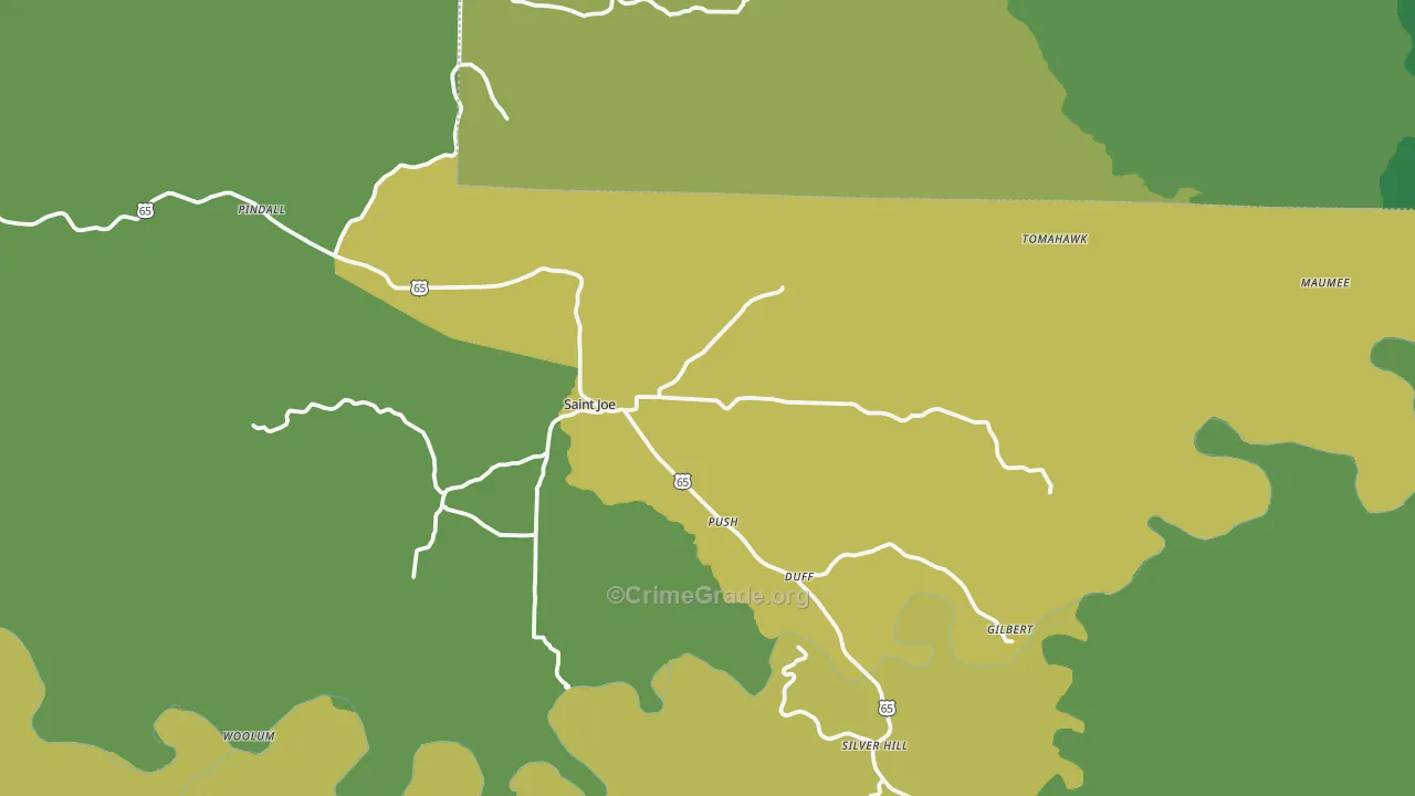 72675, AR Map of Vehicle Theft Rates