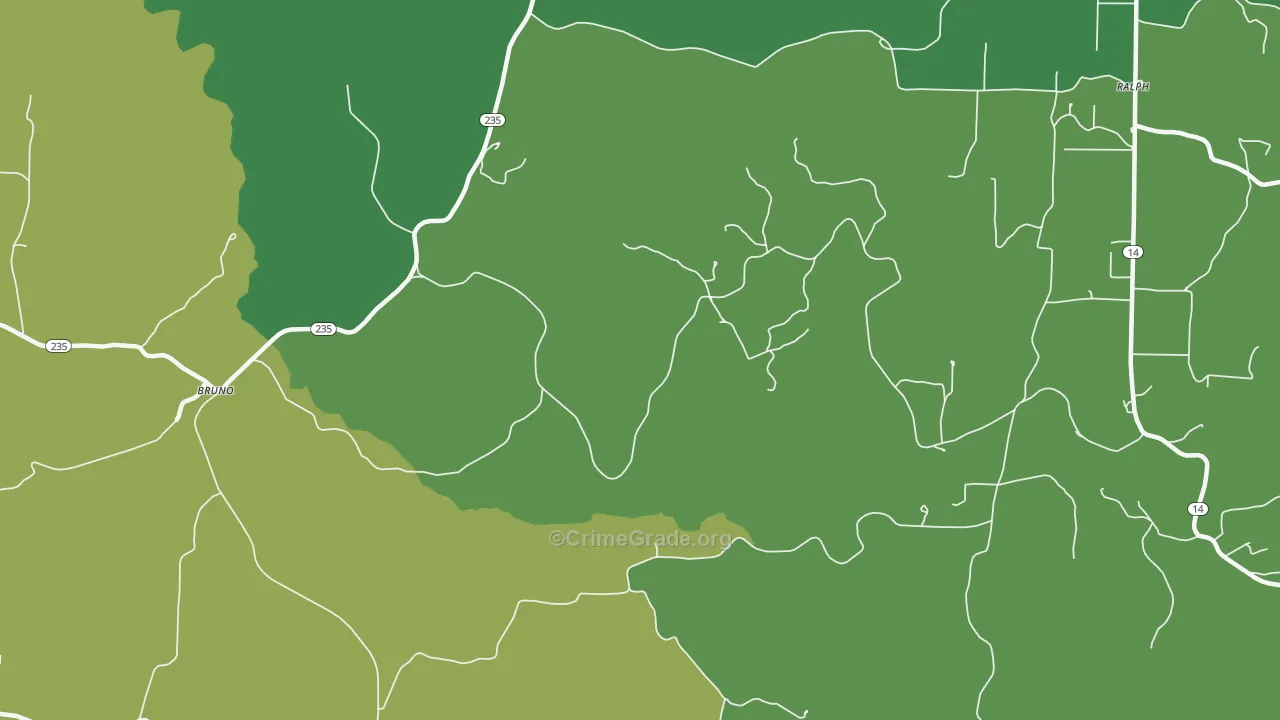 72682, AR Map of Vehicle Theft Rates