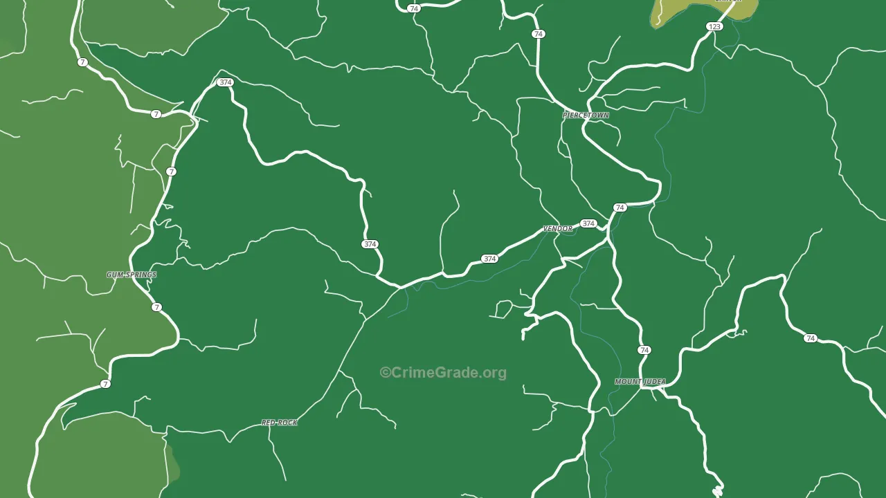 72683, AR Map of Vehicle Theft Rates