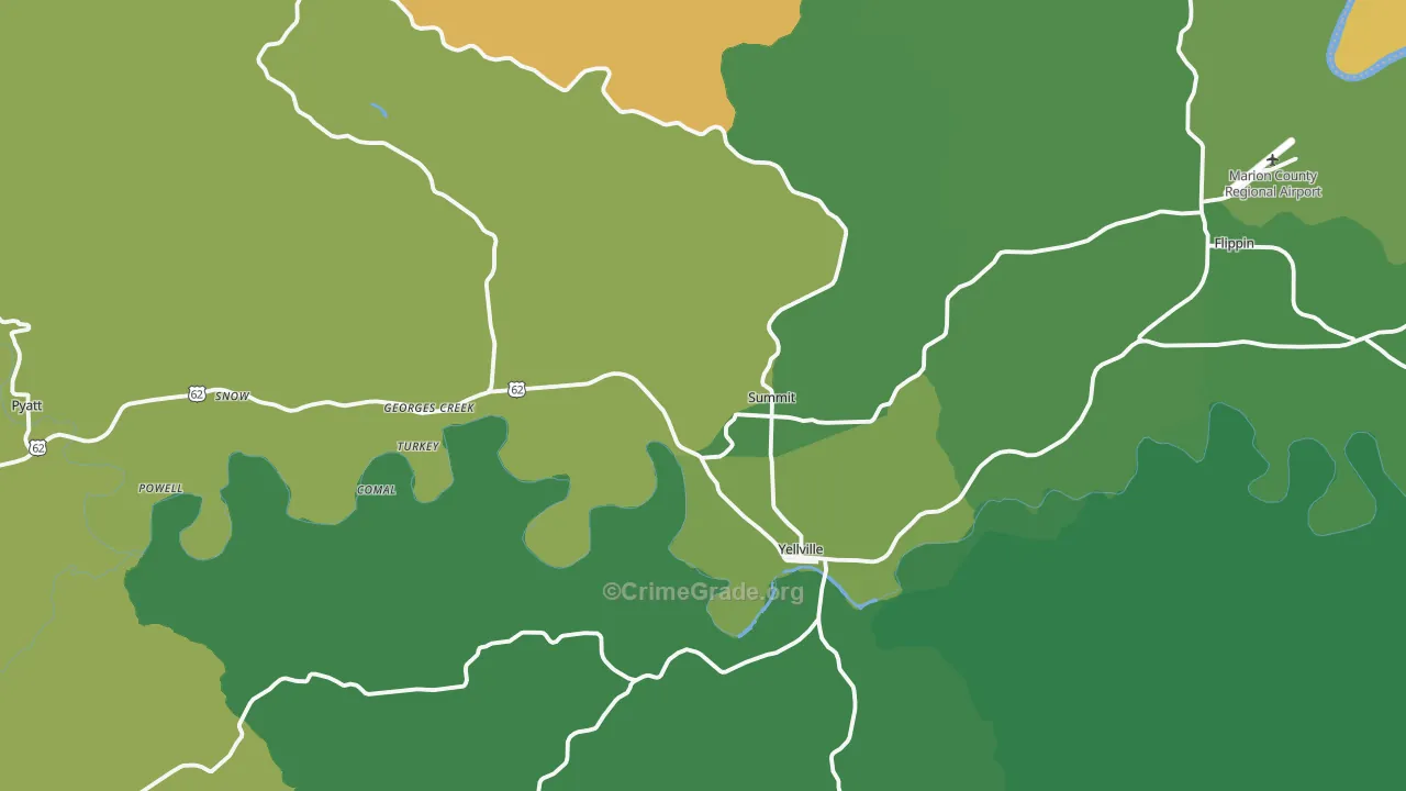 72687, AR Map of Vehicle Theft Rates