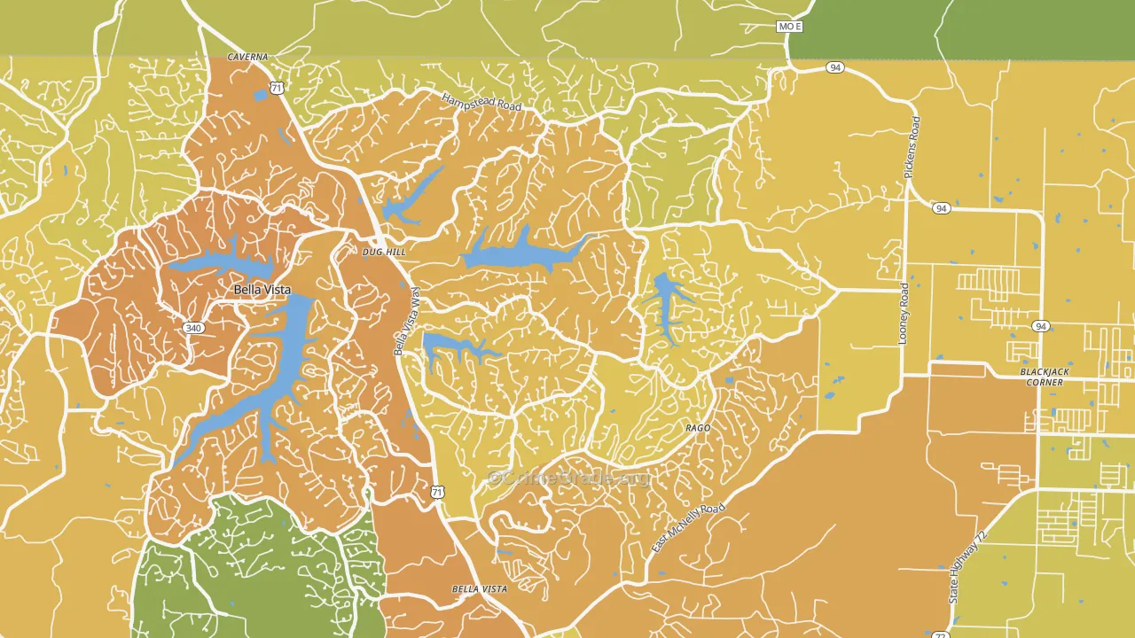 72714, AR Map of Vehicle Theft Rates