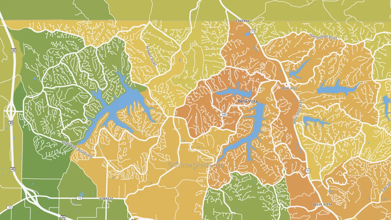 72715, AR Map of Vehicle Theft Rates