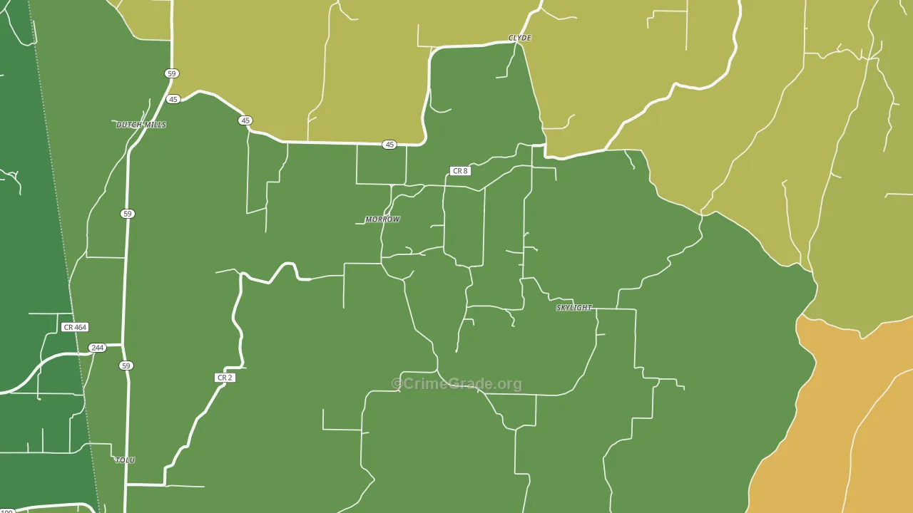 72717, AR Map of Vehicle Theft Rates