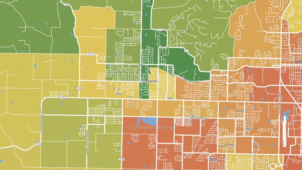 72719, AR Map of Vehicle Theft Rates