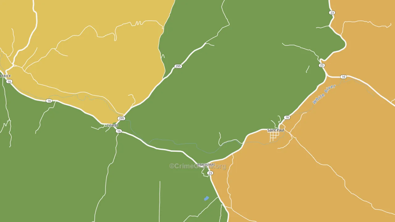 72721, AR Map of Vehicle Theft Rates